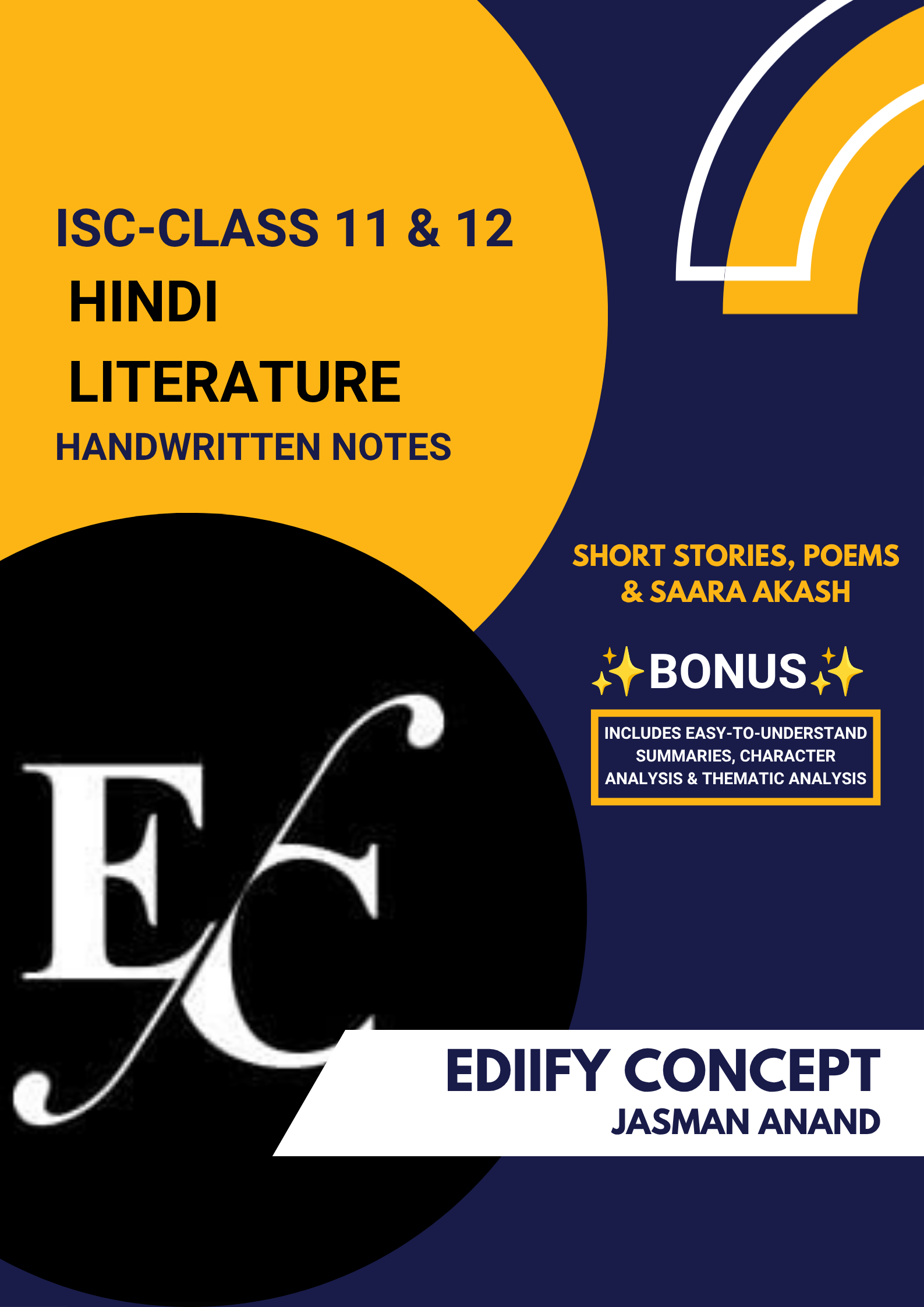ISC Class 11 & 12 Hindi Literature Handwritten Notes